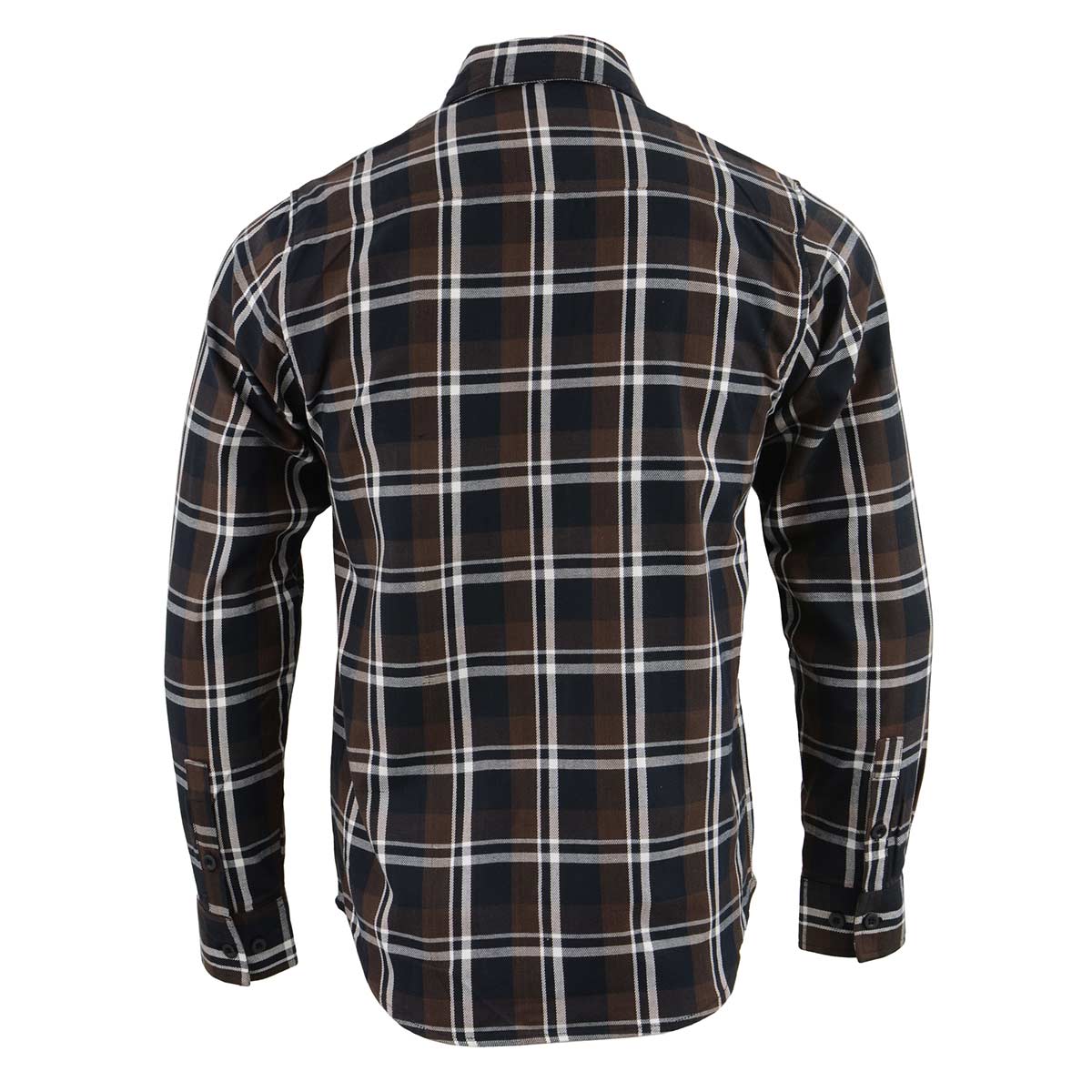 Milwaukee Leather MNG11643 Men's Flannel Plaid Brown Black and White Long Sleeve Cotton Button Down Shirt 2 Milwaukee Leather MNG11643 Men's Flannel Plaid Brown Black and White Long Sleeve Cotton Button Down Shirt