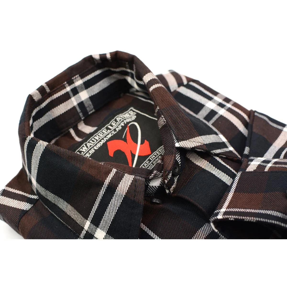 Milwaukee Leather MNG11643 Men's Flannel Plaid Brown Black and White Long Sleeve Cotton Button Down Shirt 7 Milwaukee Leather MNG11643 Men's Flannel Plaid Brown Black and White Long Sleeve Cotton Button Down Shirt
