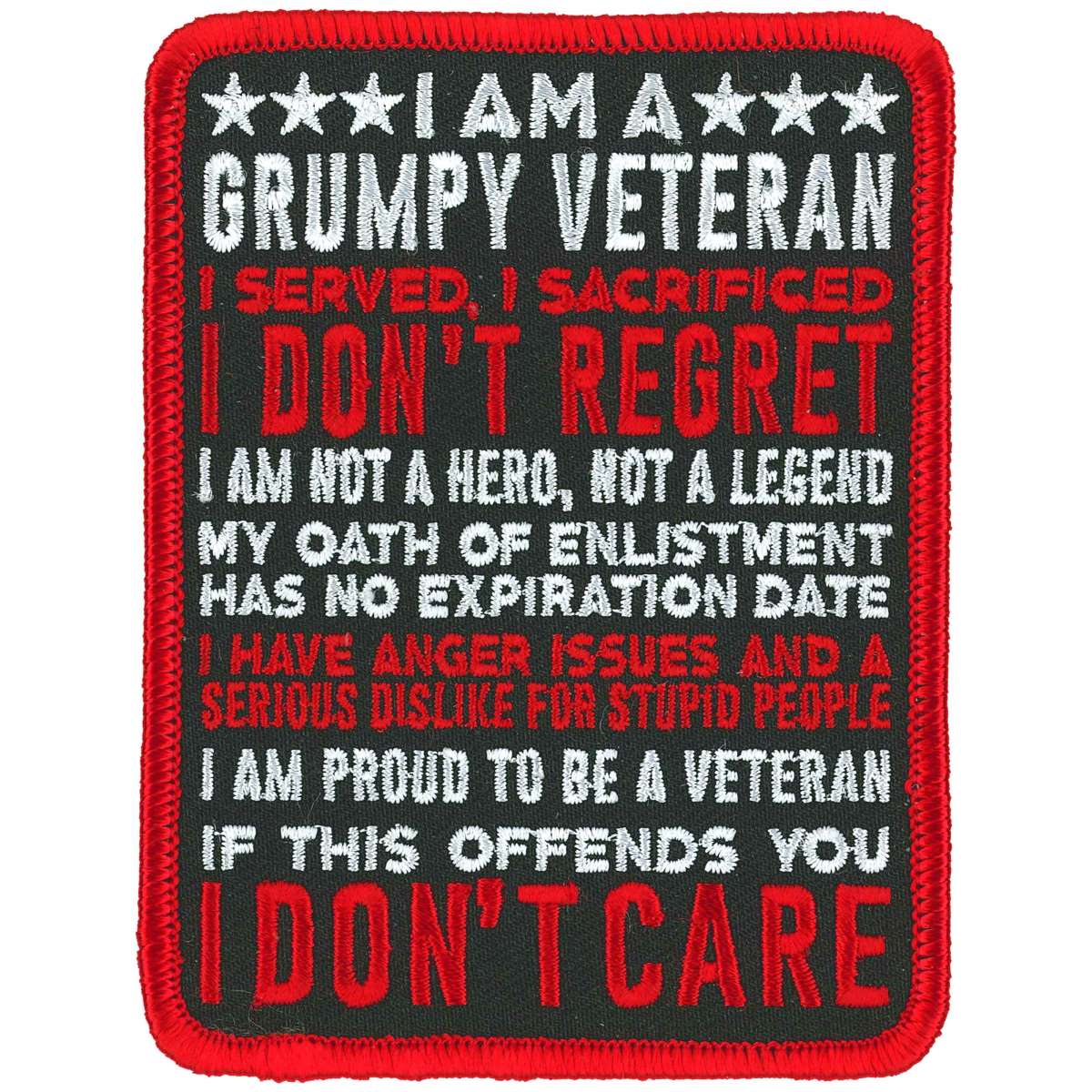 Hot Leathers I Am A Grumpy Veteran Patch PPL9914 1 Hot Leathers I Am A Grumpy Veteran Patch PPL9914