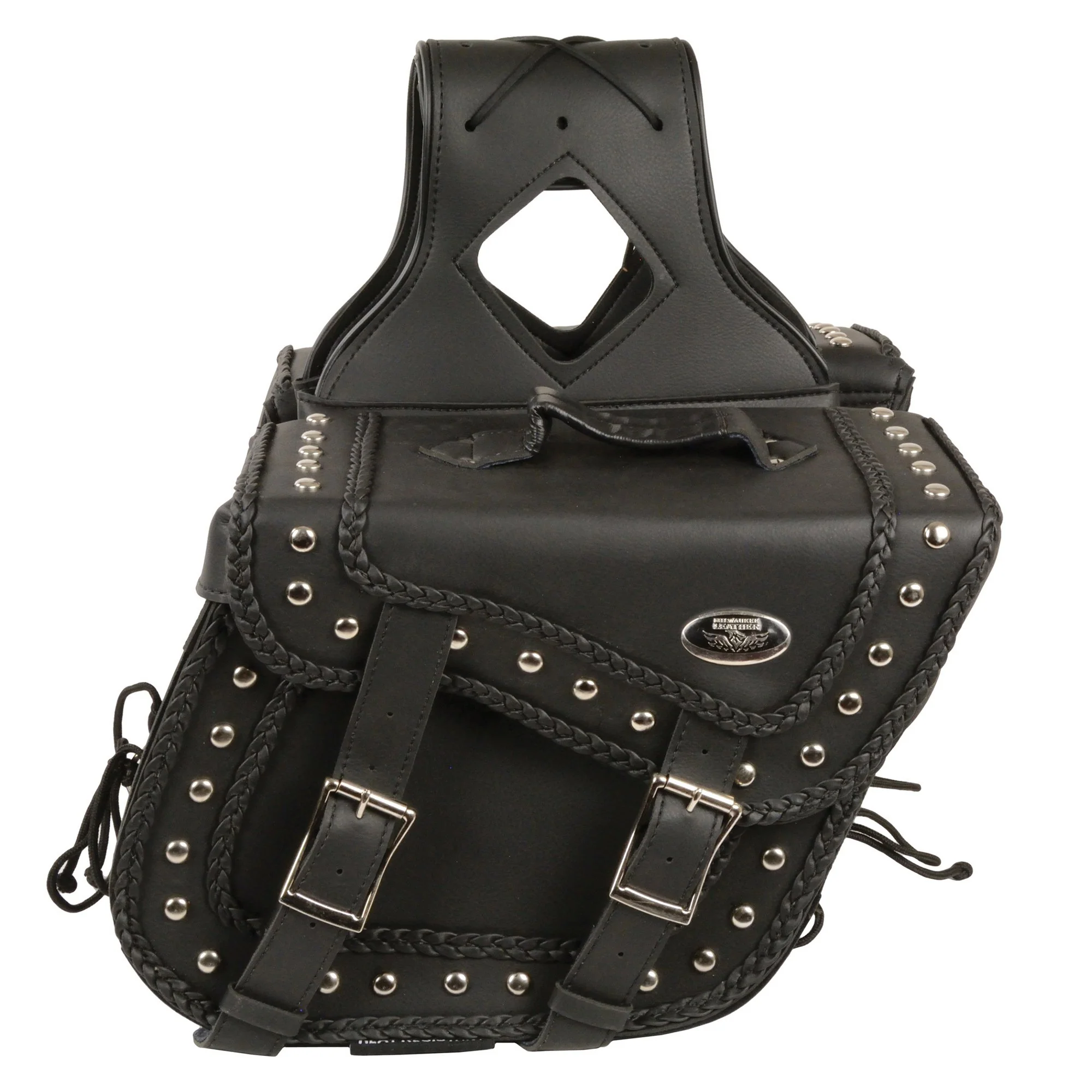 Milwaukee Leather SH66301ZB Black PVC Medium Braided Zip Off Throw Over Saddlebags 2 Milwaukee Leather SH66301ZB Black PVC Medium Braided Zip Off Throw Over Saddlebags