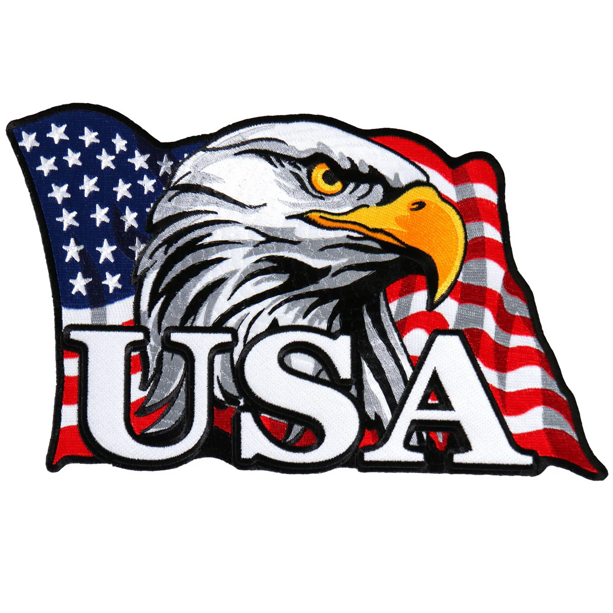 Hot Leathers PPA8010 American Flag Eagle Head 4" x 3" Patch 1 Hot Leathers PPA8010 American Flag Eagle Head 4" x 3" Patch