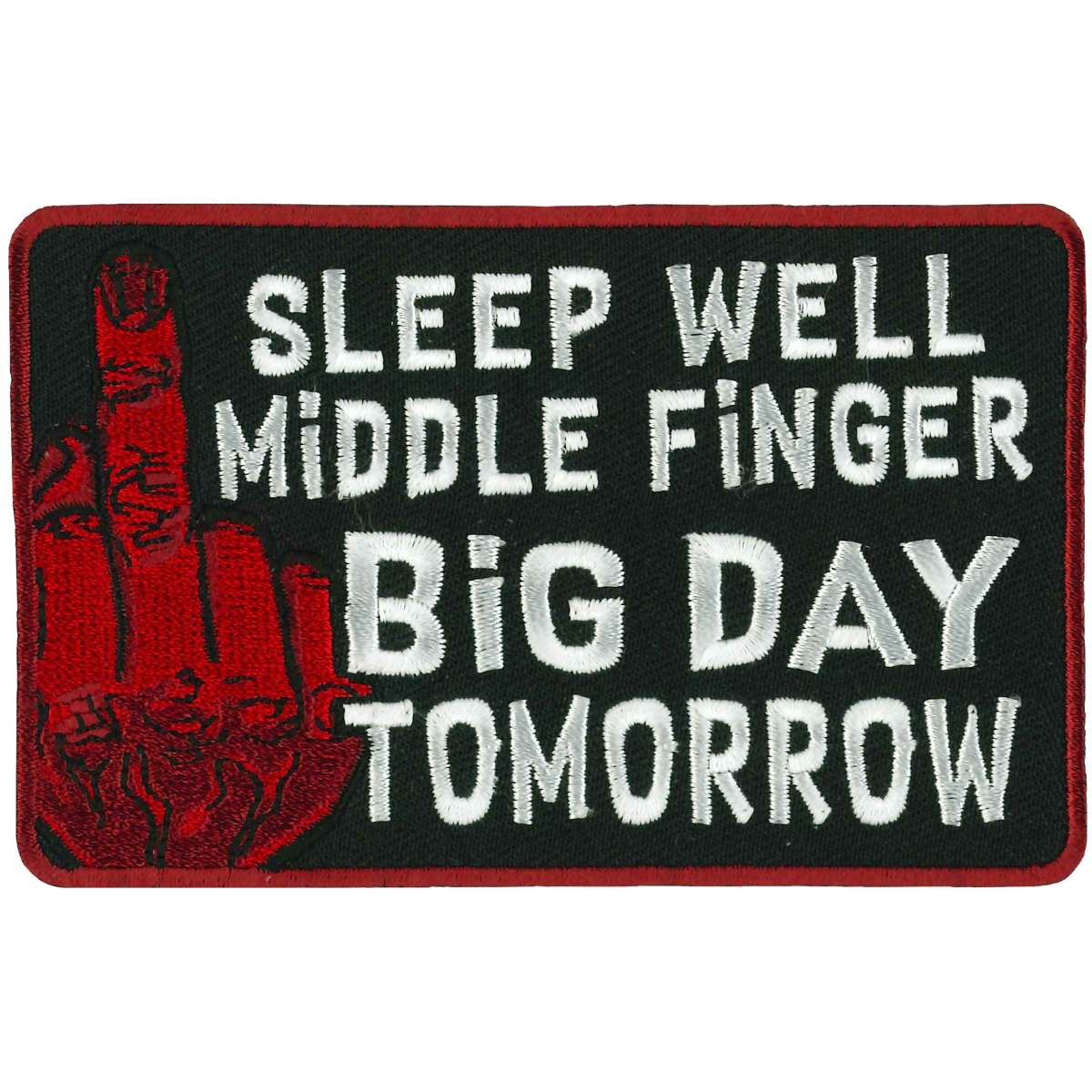 Hot Leathers Sleep Well Middle Finger Patch PPW1003 1 Hot Leathers Sleep Well Middle Finger Patch PPW1003