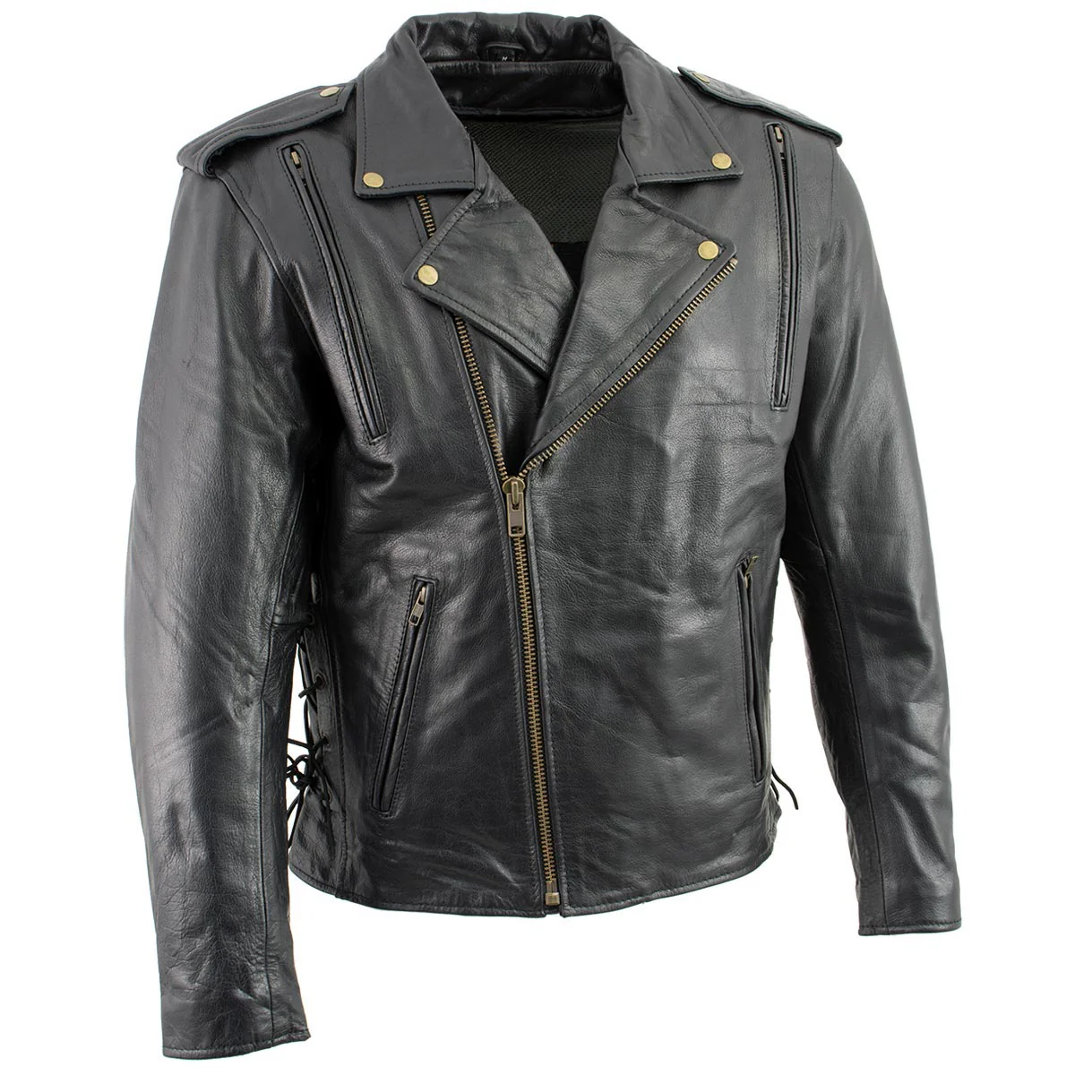 Milwaukee Leather LKM17004 Men's Classic Premium Black Vented Motorcycle Leather Biker Riders Jacket 1 Milwaukee Leather LKM17004 Men's Classic Premium Black Vented Motorcycle Leather Biker Riders Jacket