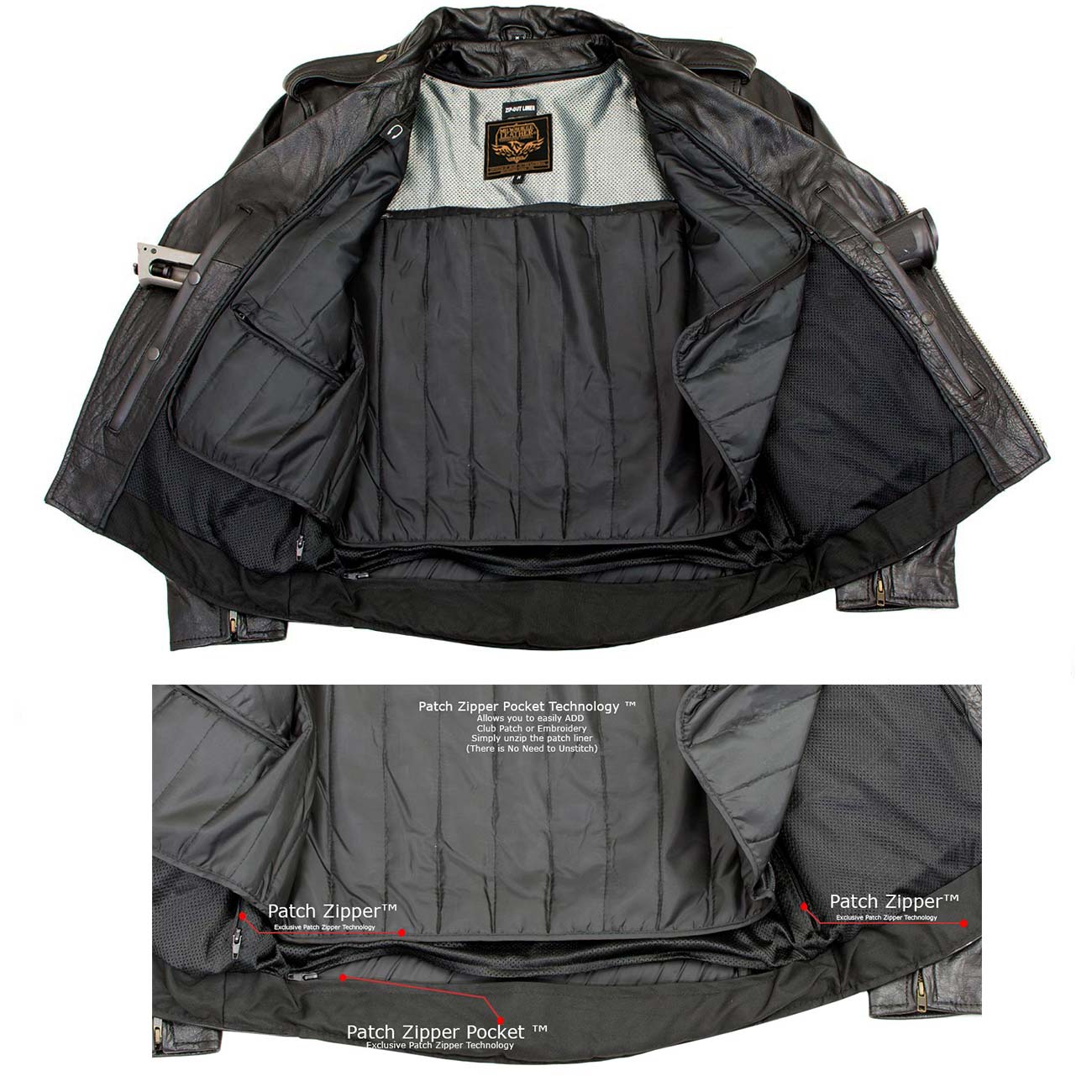 Milwaukee Leather LKM17004 Men's Classic Premium Black Vented Motorcycle Leather Biker Riders Jacket 5 Milwaukee Leather LKM17004 Men's Classic Premium Black Vented Motorcycle Leather Biker Riders Jacket