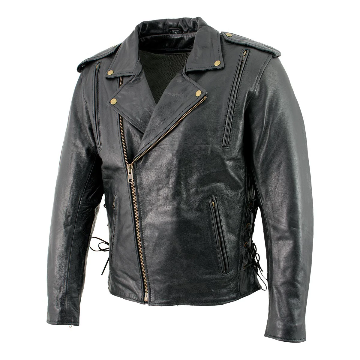 Milwaukee Leather LKM17004 Men's Classic Premium Black Vented Motorcycle Leather Biker Riders Jacket 6 Milwaukee Leather LKM17004 Men's Classic Premium Black Vented Motorcycle Leather Biker Riders Jacket