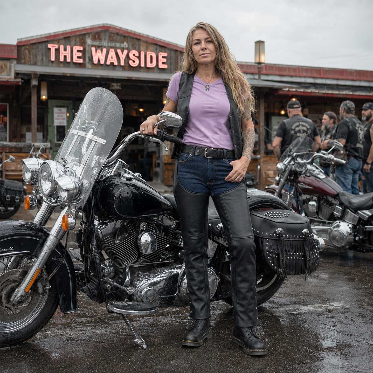 Milwaukee Leather LKL6707 Women's Black Premium Leather Dual Comfort Motorcycle Rider Chaps 12 Milwaukee Leather LKL6707 Women's Black Premium Leather Dual Comfort Motorcycle Rider Chaps
