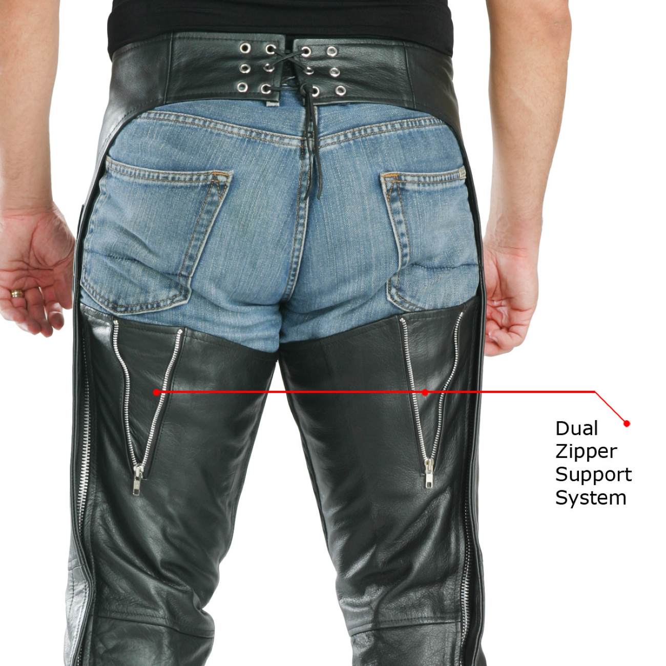 Milwaukee Leather LKM5722 Men's Black Premium Leather Dual Comfort Motorcycle Biker Rider Chaps 7 Milwaukee Leather LKM5722 Men's Black Premium Leather Dual Comfort Motorcycle Biker Rider Chaps