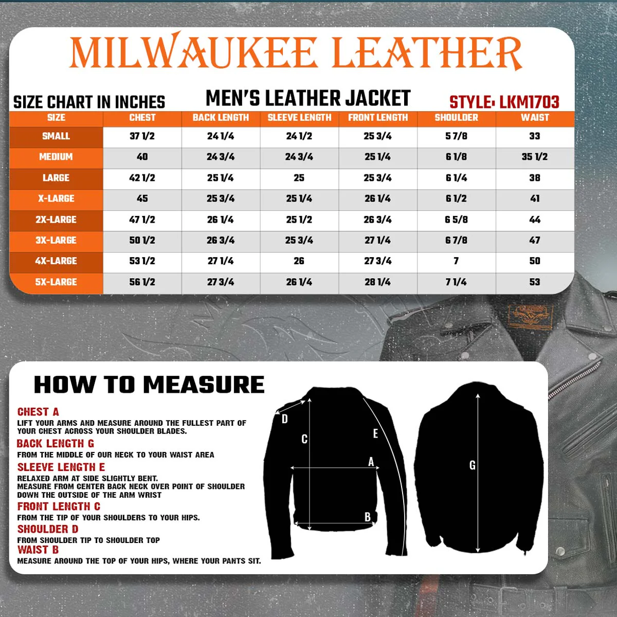 Milwaukee Leather LKM1703 Men's Classic Black Premium Leather Motorcycle Biker Rider Jacket 3 Milwaukee Leather LKM1703 Men's Classic Black Premium Leather Motorcycle Biker Rider Jacket