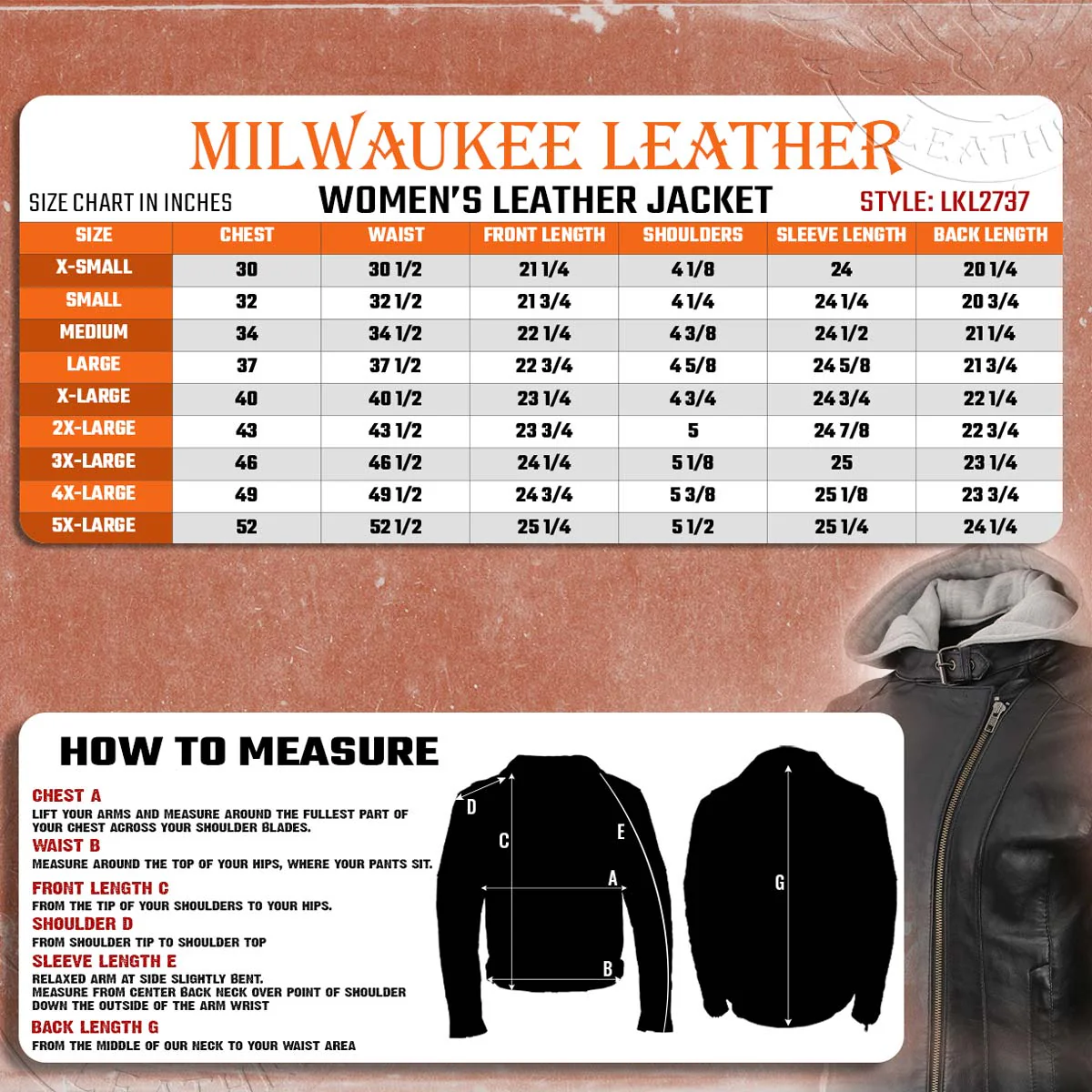 Milwaukee Leather LKL2737 Women's Black Premium Leather Motorcycle Biker Racer Style Scuba Jacket w/ Hoodie 3 Milwaukee Leather LKL2737 Women's Black Premium Leather Motorcycle Biker Racer Style Scuba Jacket w/ Hoodie
