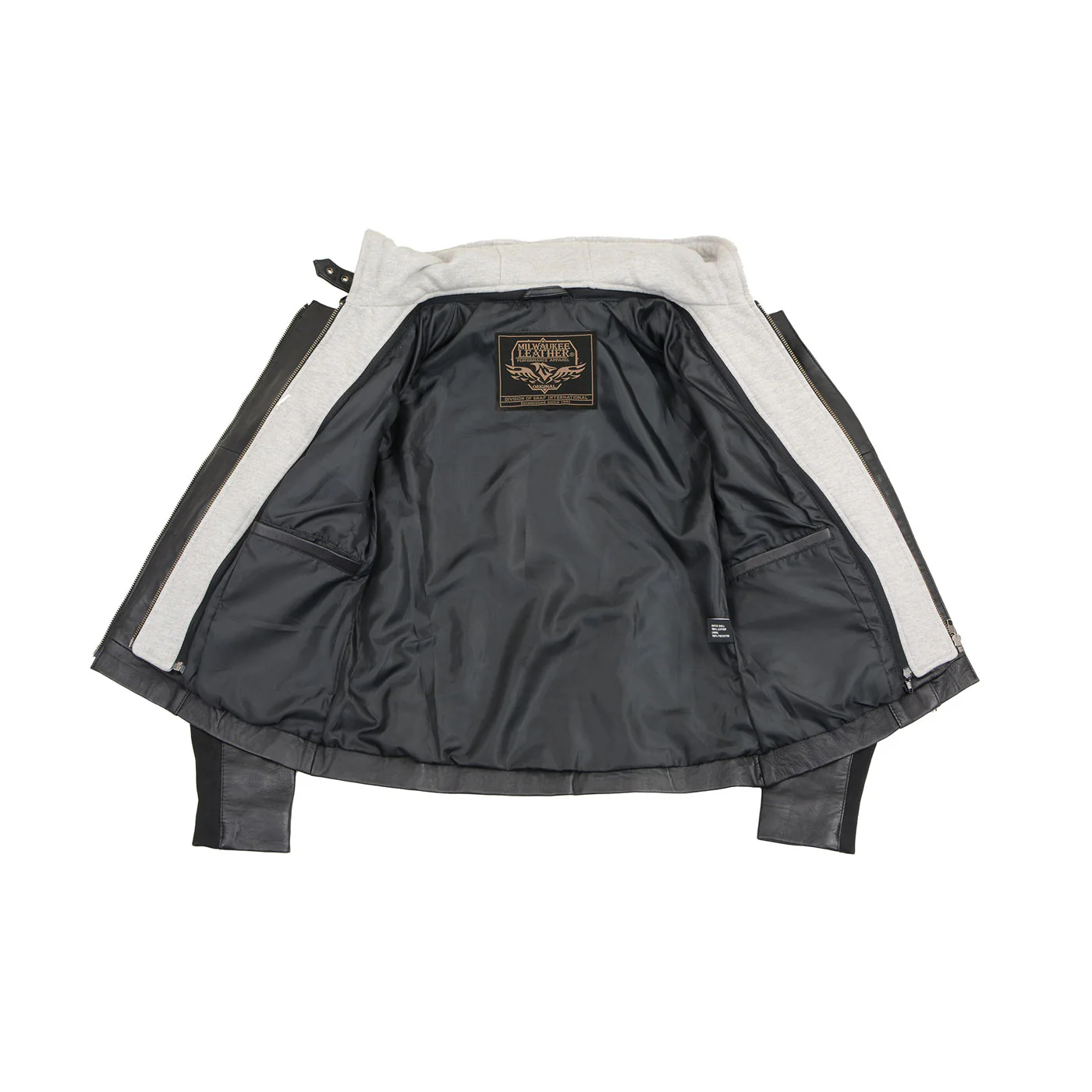 Milwaukee Leather LKL2737 Women's Black Premium Leather Motorcycle Biker Racer Style Scuba Jacket w/ Hoodie 6 Milwaukee Leather LKL2737 Women's Black Premium Leather Motorcycle Biker Racer Style Scuba Jacket w/ Hoodie