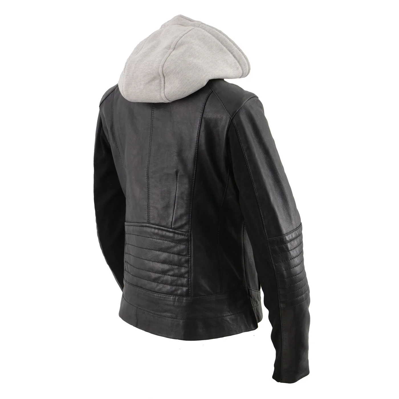 Milwaukee Leather LKL2737 Women's Black Premium Leather Motorcycle Biker Racer Style Scuba Jacket w/ Hoodie 8 Milwaukee Leather LKL2737 Women's Black Premium Leather Motorcycle Biker Racer Style Scuba Jacket w/ Hoodie