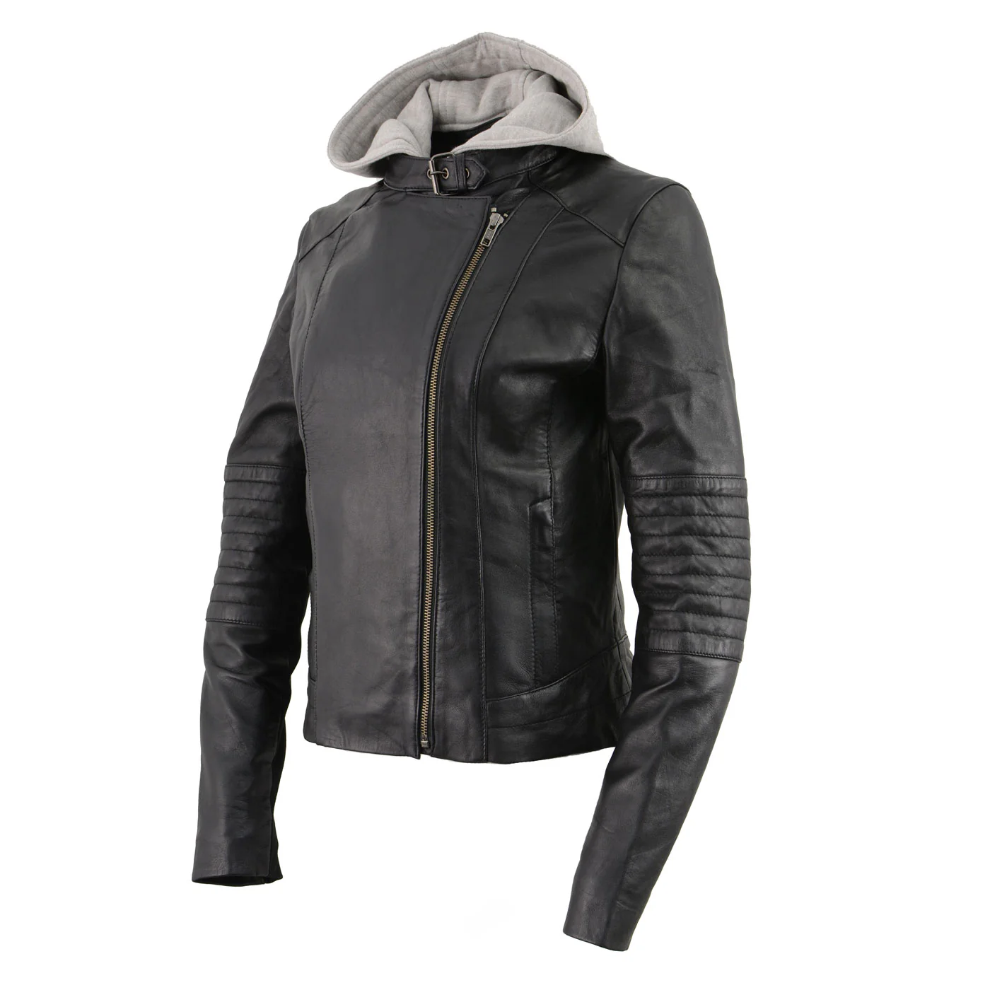 Milwaukee Leather LKL2737 Women's Black Premium Leather Motorcycle Biker Racer Style Scuba Jacket w/ Hoodie 9 Milwaukee Leather LKL2737 Women's Black Premium Leather Motorcycle Biker Racer Style Scuba Jacket w/ Hoodie