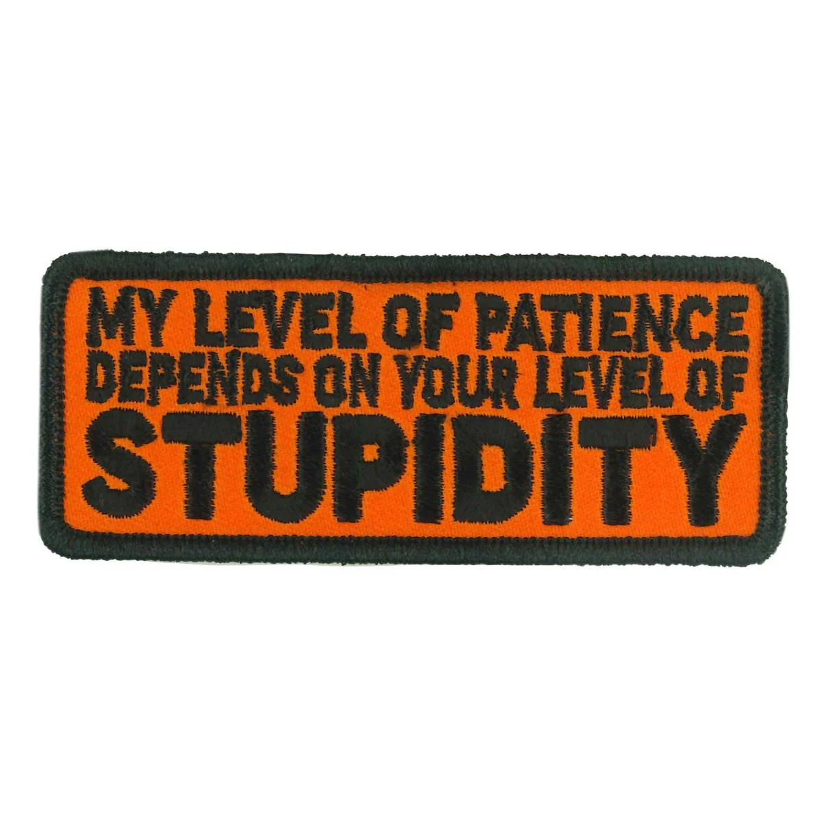 Hot Leathers Level Of Patience 4" X 1.5" Embroidered Patch PPW1186 1 Hot Leathers Level Of Patience 4" X 1.5" Embroidered Patch PPW1186