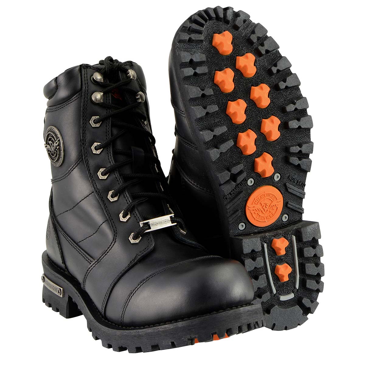 Milwaukee Leather Men's Classic Black Leather 8-inch Lace-Up Logger Motorcycle Rider Boots MBM9030 11 Milwaukee Leather Men's Classic Black Leather 8-inch Lace-Up Logger Motorcycle Rider Boots MBM9030