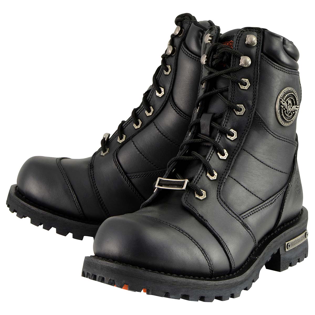Milwaukee Leather Men's Classic Black Leather 8-inch Lace-Up Logger Motorcycle Rider Boots MBM9030 6 Milwaukee Leather Men's Classic Black Leather 8-inch Lace-Up Logger Motorcycle Rider Boots MBM9030