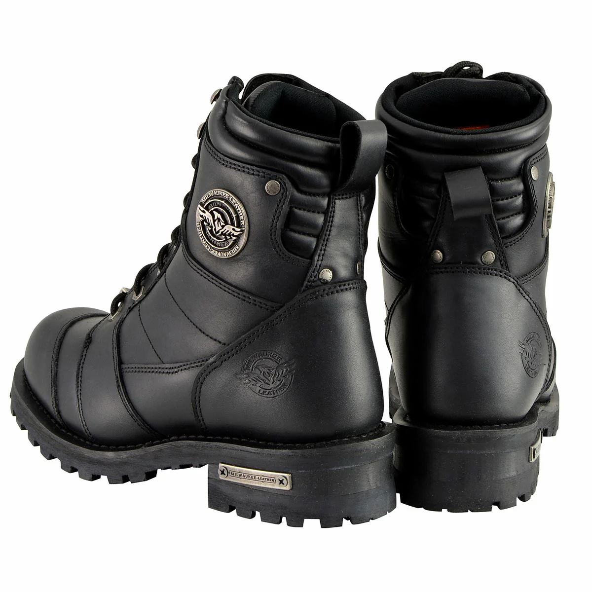Milwaukee Leather Men's Classic Black Leather 8-inch Lace-Up Logger Motorcycle Rider Boots MBM9030 8 Milwaukee Leather Men's Classic Black Leather 8-inch Lace-Up Logger Motorcycle Rider Boots MBM9030