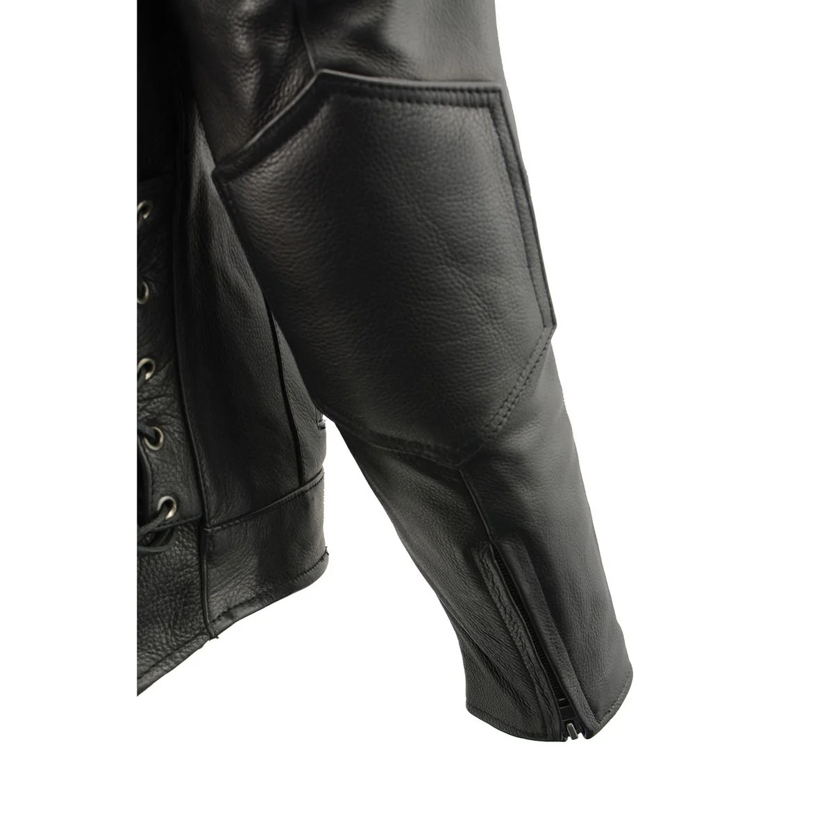 Milwaukee Leather SH1010 Men's 'Scooter' Black Vented Leather Jacket with Side Laces 11 Milwaukee Leather SH1010 Men's 'Scooter' Black Vented Leather Jacket with Side Laces
