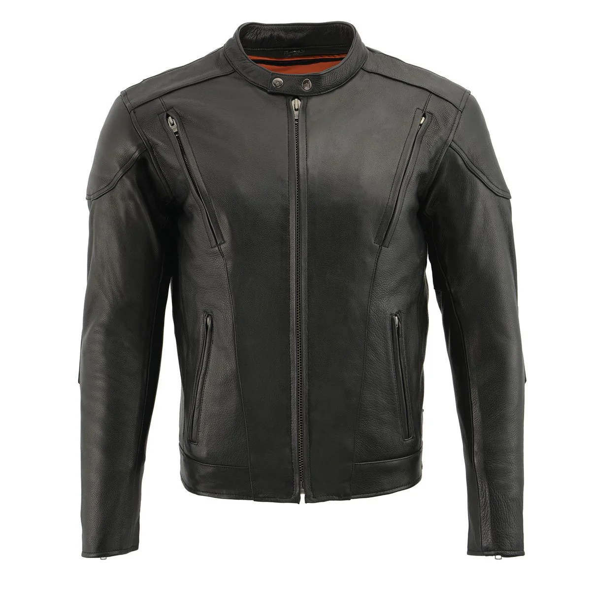 Milwaukee Leather SH1010 Men's 'Scooter' Black Vented Leather Jacket with Side Laces 15 Milwaukee Leather SH1010 Men's 'Scooter' Black Vented Leather Jacket with Side Laces