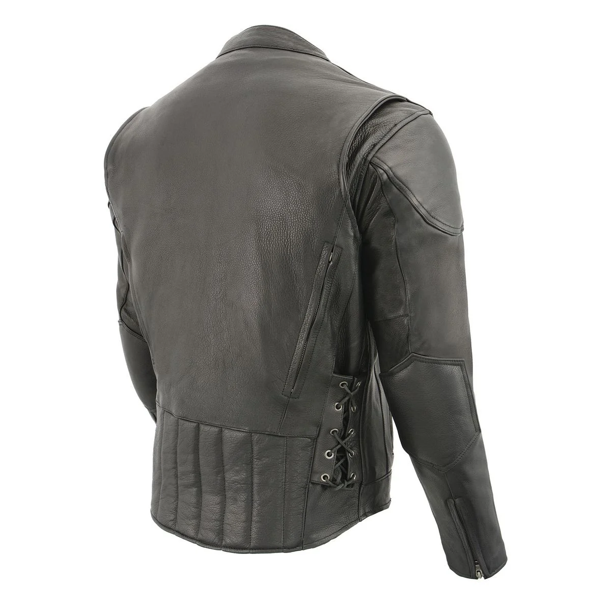 Milwaukee Leather SH1010 Men's 'Scooter' Black Vented Leather Jacket with Side Laces 16 Milwaukee Leather SH1010 Men's 'Scooter' Black Vented Leather Jacket with Side Laces