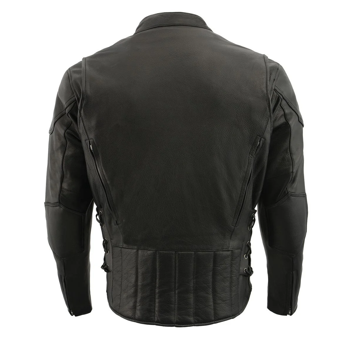 Milwaukee Leather SH1010 Men's 'Scooter' Black Vented Leather Jacket with Side Laces 2 Milwaukee Leather SH1010 Men's 'Scooter' Black Vented Leather Jacket with Side Laces