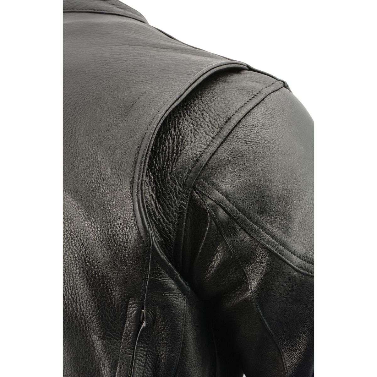 Milwaukee Leather SH1010 Men's 'Scooter' Black Vented Leather Jacket with Side Laces 7 Milwaukee Leather SH1010 Men's 'Scooter' Black Vented Leather Jacket with Side Laces