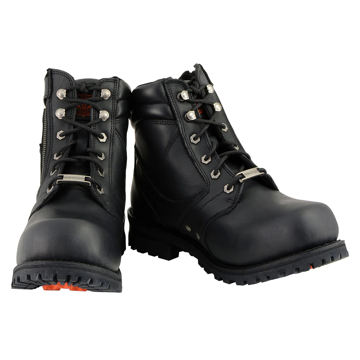Milwaukee Leather Men's Black Leather 6-inch Lace-Up Motorcycle Biker Rider Boots w/ Zipper Closure MBM9050 2 Milwaukee Leather Men's Black Leather 6-inch Lace-Up Motorcycle Biker Rider Boots w/ Zipper Closure MBM9050