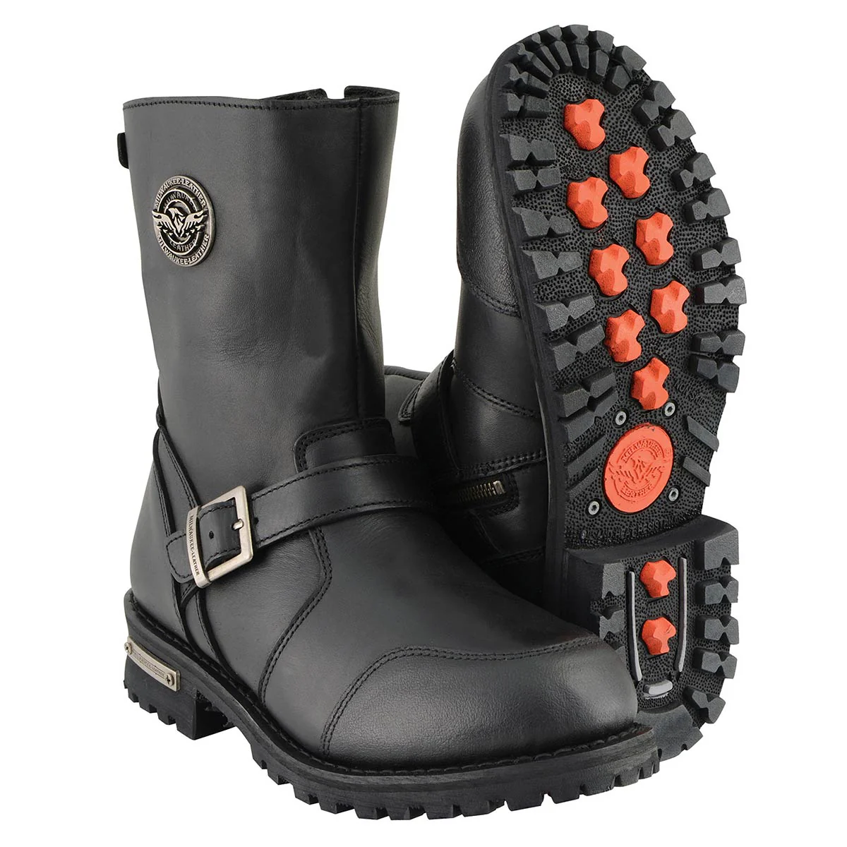 Milwaukee Leather Men's 9-Inch Classic Black Leather Engineer Motorcycle Boots with Gear Shift Guard MBM9090 10 Milwaukee Leather Men's 9-Inch Classic Black Leather Engineer Motorcycle Boots with Gear Shift Guard MBM9090