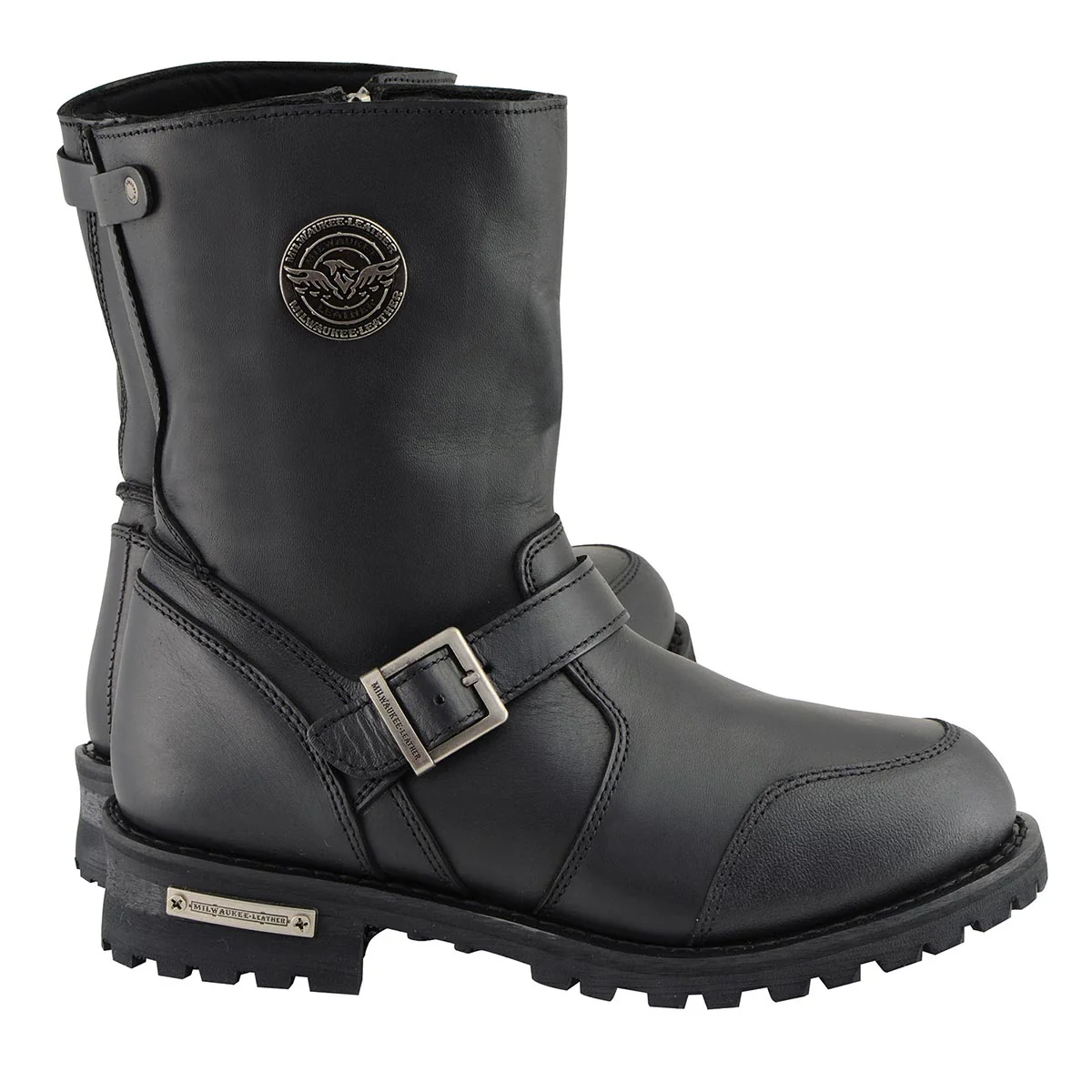 Milwaukee Leather Men's 9-Inch Classic Black Leather Engineer Motorcycle Boots with Gear Shift Guard MBM9090 9 Milwaukee Leather Men's 9-Inch Classic Black Leather Engineer Motorcycle Boots with Gear Shift Guard MBM9090