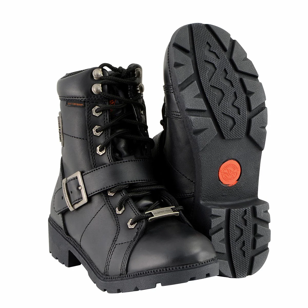 Milwaukee Leather MBL9326WP Women's Premium Black Leather Lace-Up Waterproof Motorcyle Rider Boots 10 Milwaukee Leather MBL9326WP Women's Premium Black Leather Lace-Up Waterproof Motorcyle Rider Boots