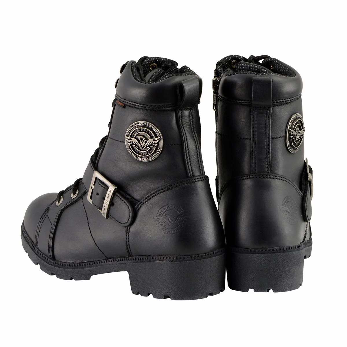 Milwaukee Leather MBL9326WP Women's Premium Black Leather Lace-Up Waterproof Motorcyle Rider Boots 7 Milwaukee Leather MBL9326WP Women's Premium Black Leather Lace-Up Waterproof Motorcyle Rider Boots