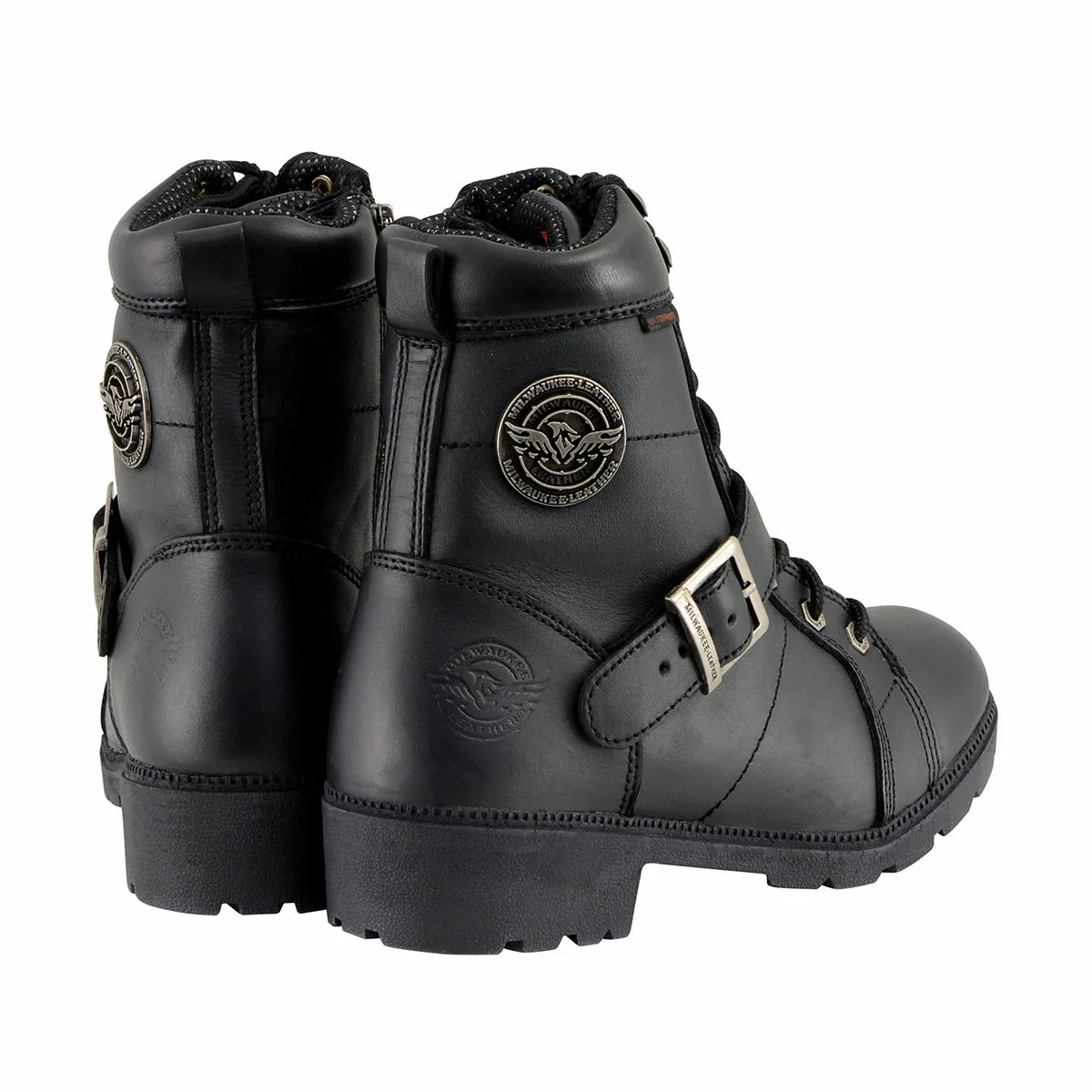 Milwaukee Leather MBL9326WP Women's Premium Black Leather Lace-Up Waterproof Motorcyle Rider Boots 8 Milwaukee Leather MBL9326WP Women's Premium Black Leather Lace-Up Waterproof Motorcyle Rider Boots