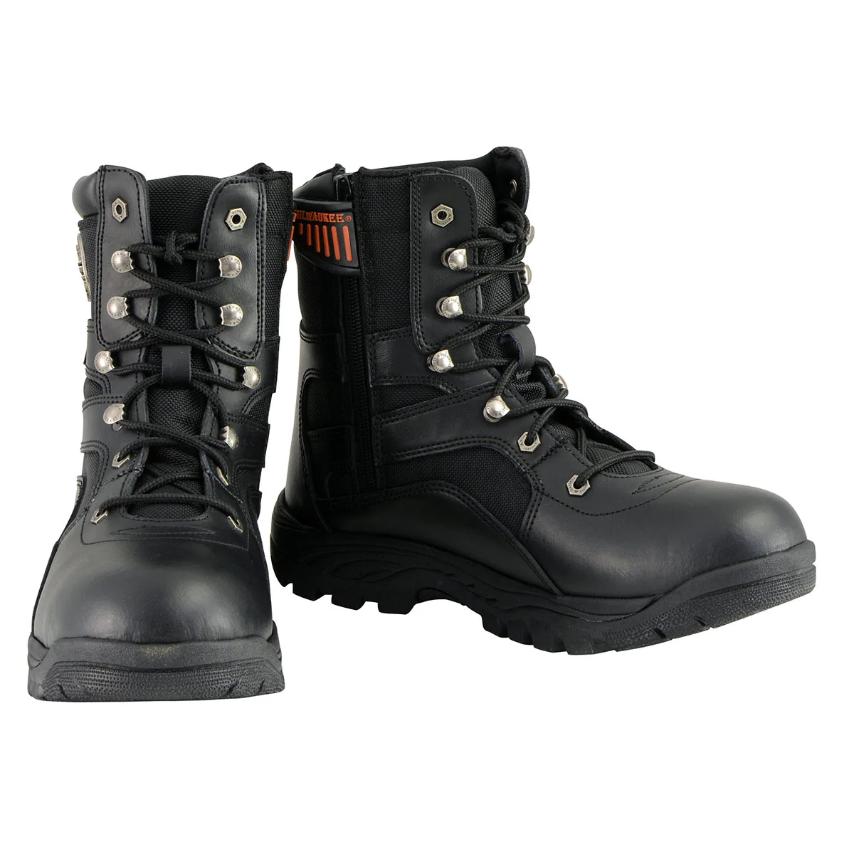 Milwaukee Leather MBM9105 Men's 9-Inch Black Leather Swat Style-Tactical Lace-Up Motorcycle Biker Boots 2 Milwaukee Leather MBM9105 Men's 9-Inch Black Leather Swat Style-Tactical Lace-Up Motorcycle Biker Boots