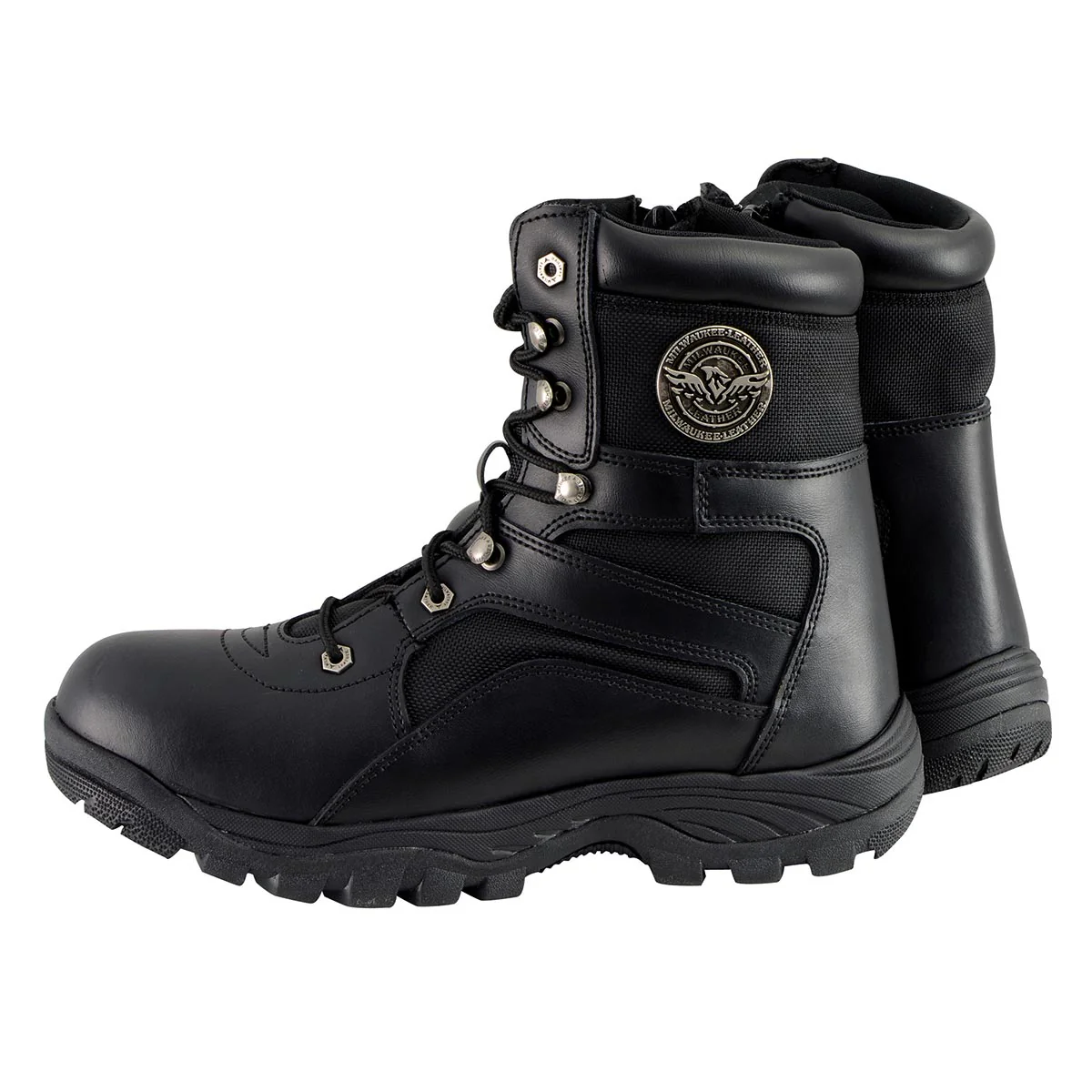 Milwaukee Leather MBM9105 Men's 9-Inch Black Leather Swat Style-Tactical Lace-Up Motorcycle Biker Boots 6 Milwaukee Leather MBM9105 Men's 9-Inch Black Leather Swat Style-Tactical Lace-Up Motorcycle Biker Boots