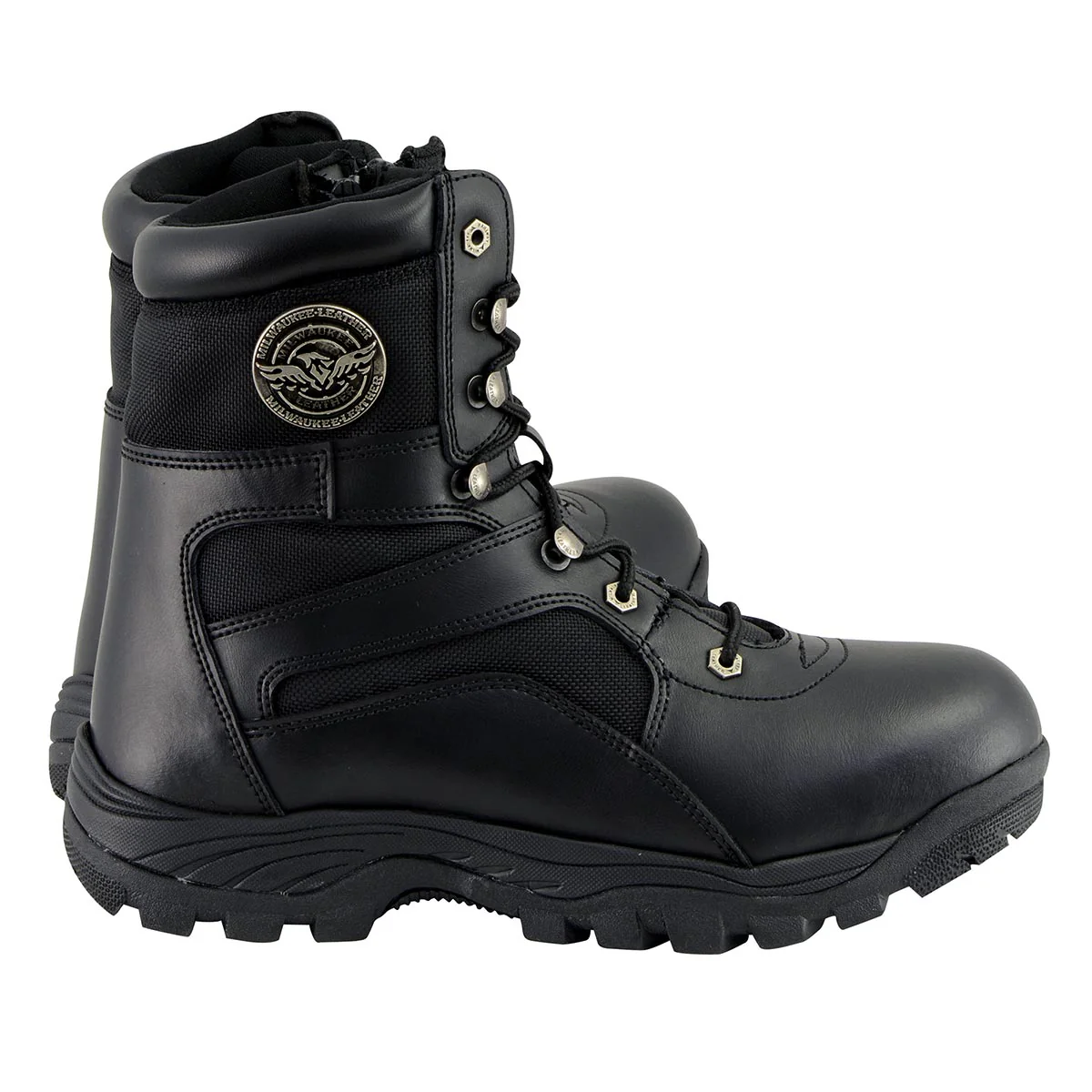 Milwaukee Leather MBM9105 Men's 9-Inch Black Leather Swat Style-Tactical Lace-Up Motorcycle Biker Boots 9 Milwaukee Leather MBM9105 Men's 9-Inch Black Leather Swat Style-Tactical Lace-Up Motorcycle Biker Boots