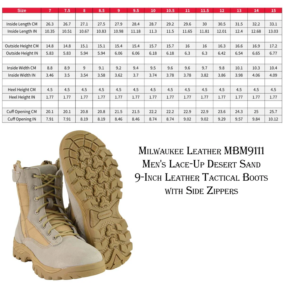 Milwaukee Leather Men's Lace-Up Desert Sand 9-Inch Leather Swat Style-Tactical Motorcycle Biker Boots MBM9111 3 Milwaukee Leather Men's Lace-Up Desert Sand 9-Inch Leather Swat Style-Tactical Motorcycle Biker Boots MBM9111