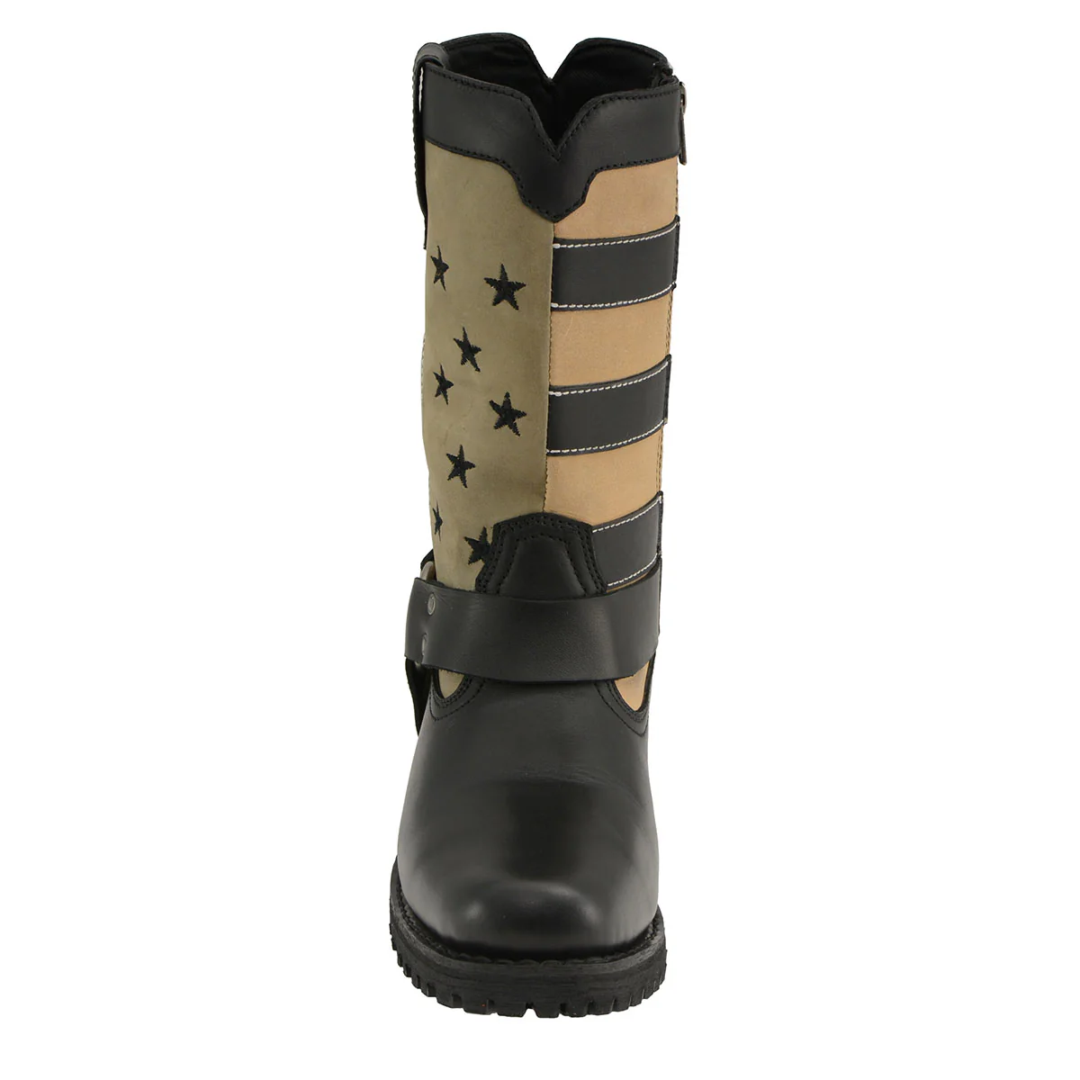 Milwaukee Leather MBL9363 Women’s Stars and Stripes Black with Tan Leather Motorcycle Rider Harness Boots 3 Milwaukee Leather MBL9363 Women’s Stars and Stripes Black with Tan Leather Motorcycle Rider Harness Boots