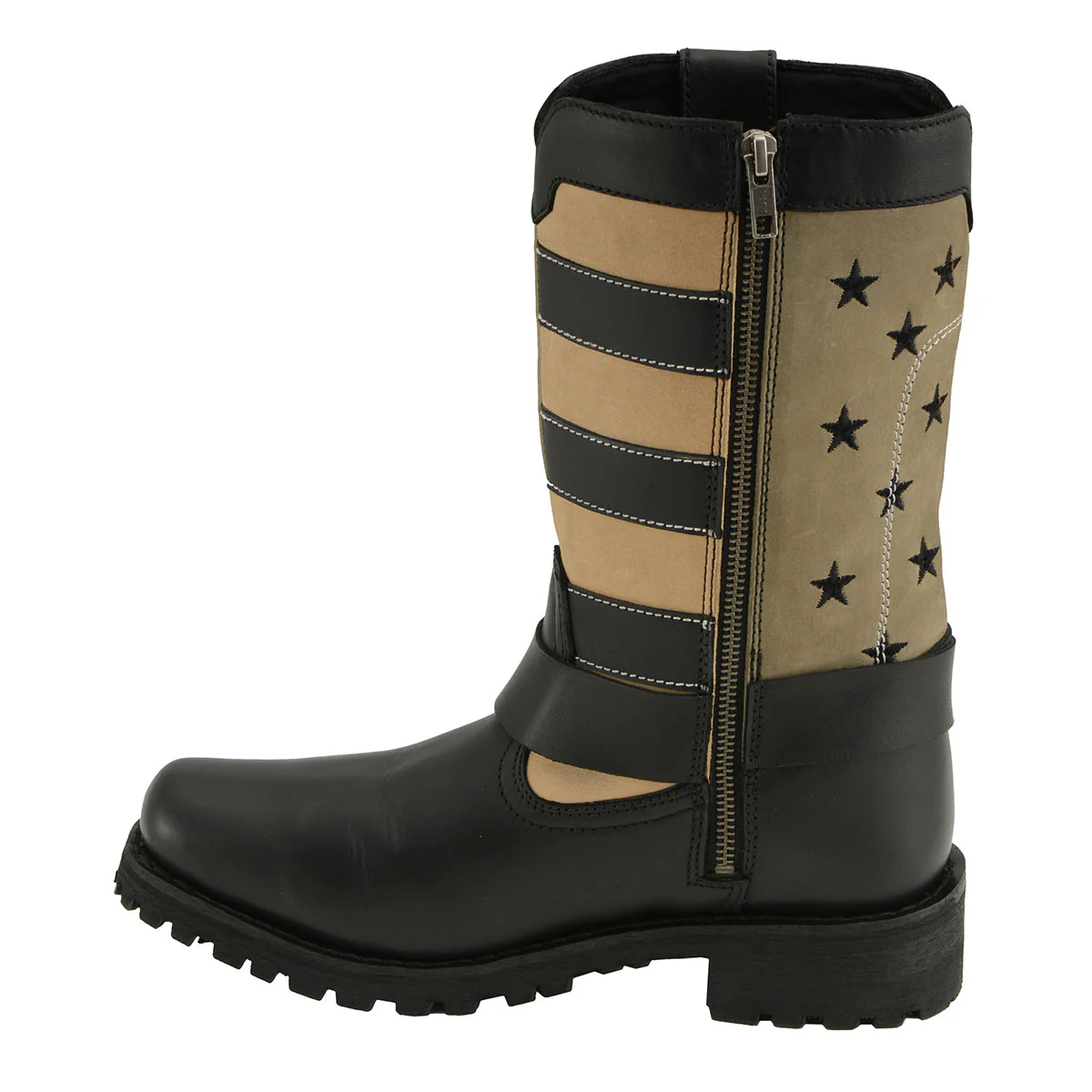 Milwaukee Leather MBL9363 Women’s Stars and Stripes Black with Tan Leather Motorcycle Rider Harness Boots 5 Milwaukee Leather MBL9363 Women’s Stars and Stripes Black with Tan Leather Motorcycle Rider Harness Boots