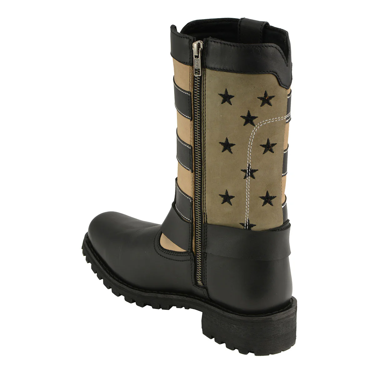 Milwaukee Leather MBL9363 Women’s Stars and Stripes Black with Tan Leather Motorcycle Rider Harness Boots 6 Milwaukee Leather MBL9363 Women’s Stars and Stripes Black with Tan Leather Motorcycle Rider Harness Boots