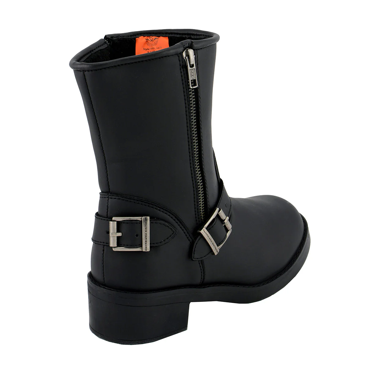 Milwaukee Leather MBL9475 Women's Classic Black Engineer Style Fashion Motorcycle Riding Boots w/ Side Zipper 6 Milwaukee Leather MBL9475 Women's Classic Black Engineer Style Fashion Motorcycle Riding Boots w/ Side Zipper