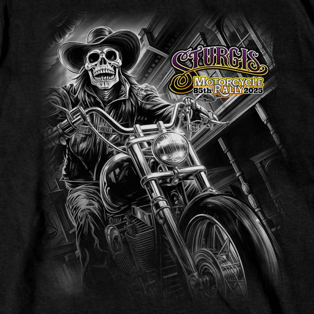 2025 Sturgis Motorcycle Rally #1 Ghost Rider Black Men's T-Shirt 4 2025 Sturgis Motorcycle Rally #1 Ghost Rider Black Men's T-Shirt