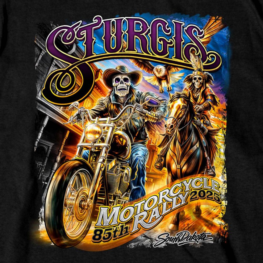 2025 Sturgis Motorcycle Rally #1 Ghost Rider Black Men's T-Shirt 5 2025 Sturgis Motorcycle Rally #1 Ghost Rider Black Men's T-Shirt