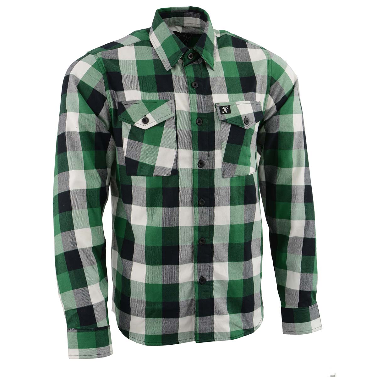Milwaukee Leather MNG11636 Men's Flannel Plaid Shirt Green and White Long Sleeve Cotton Button Down Shirt 1 Milwaukee Leather MNG11636 Men's Flannel Plaid Shirt Green and White Long Sleeve Cotton Button Down Shirt