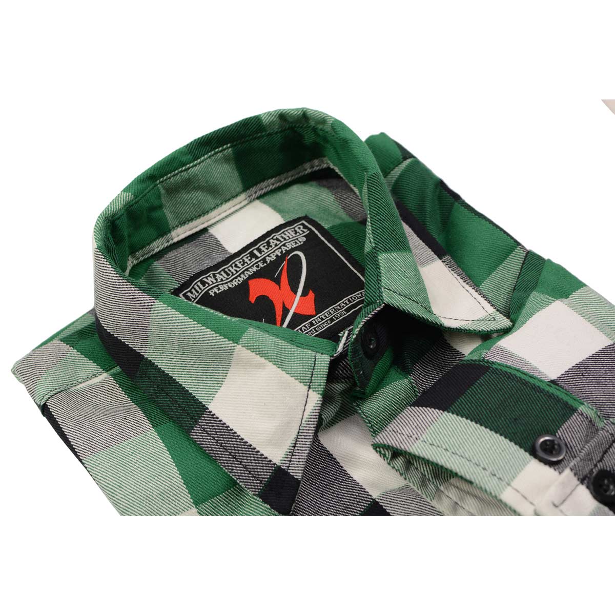 Milwaukee Leather MNG11636 Men's Flannel Plaid Shirt Green and White Long Sleeve Cotton Button Down Shirt 11 Milwaukee Leather MNG11636 Men's Flannel Plaid Shirt Green and White Long Sleeve Cotton Button Down Shirt