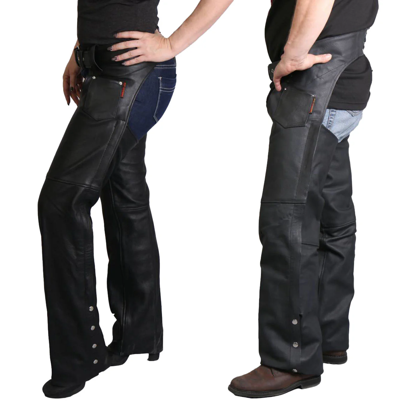 Hot Leathers CHM1001 Best Selling Black Fully Lined Unisex Leather Chaps 2 Hot Leathers CHM1001 Best Selling Black Fully Lined Unisex Leather Chaps
