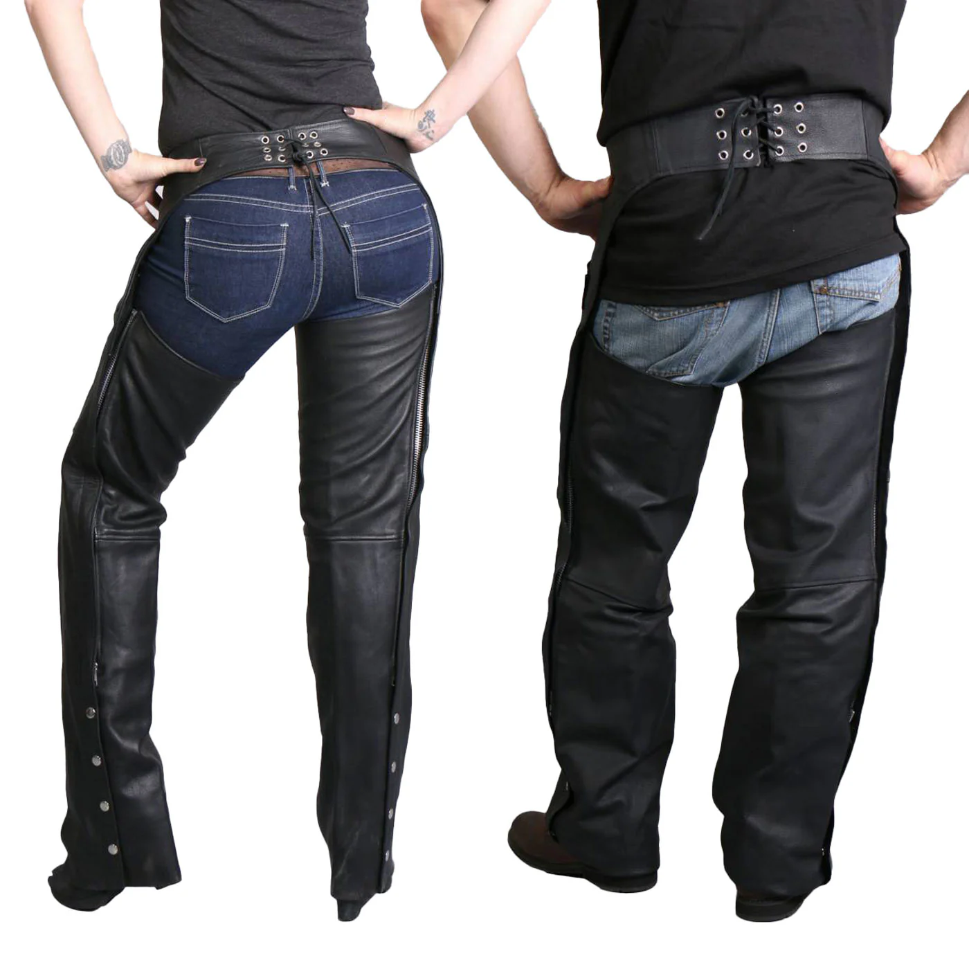 Hot Leathers CHM1001 Best Selling Black Fully Lined Unisex Leather Chaps 4 Hot Leathers CHM1001 Best Selling Black Fully Lined Unisex Leather Chaps
