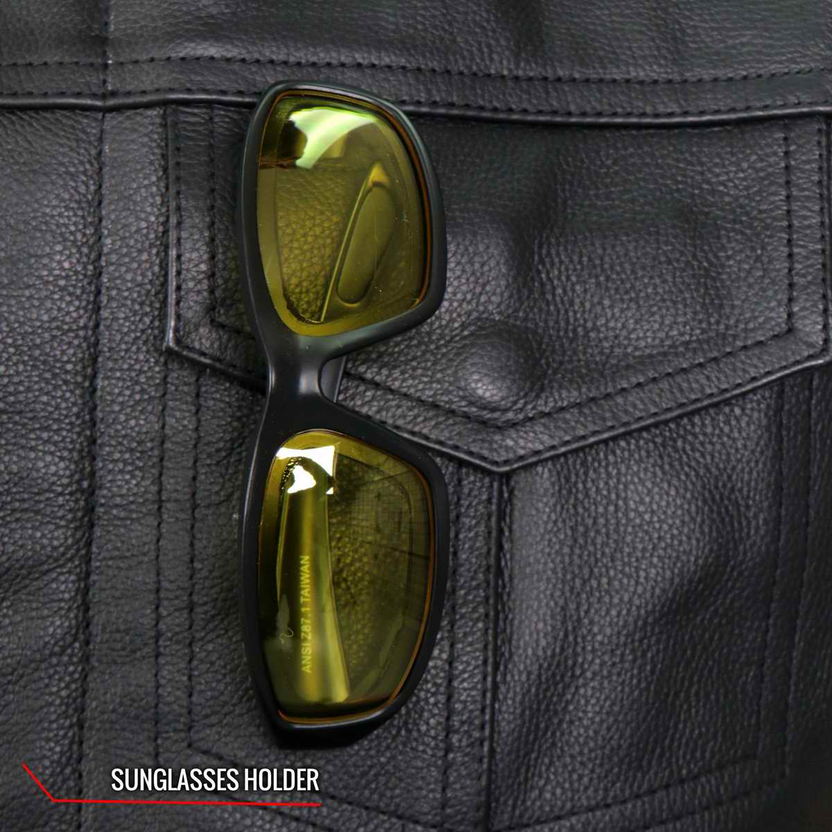 Hot Leathers VSM1056 Men's Black Vintage USA Flag Conceal and Carry Leather Vest 10 Hot Leathers VSM1056 Men's Black Vintage USA Flag Conceal and Carry Leather Vest