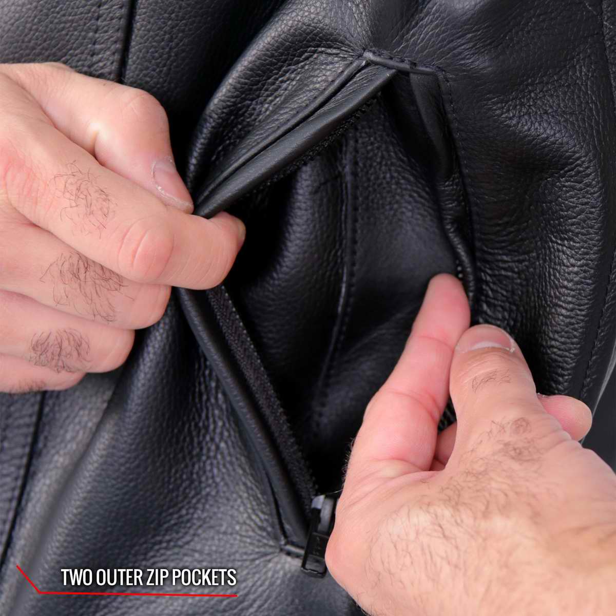 Hot Leathers VSM1056 Men's Black Vintage USA Flag Conceal and Carry Leather Vest 11 Hot Leathers VSM1056 Men's Black Vintage USA Flag Conceal and Carry Leather Vest