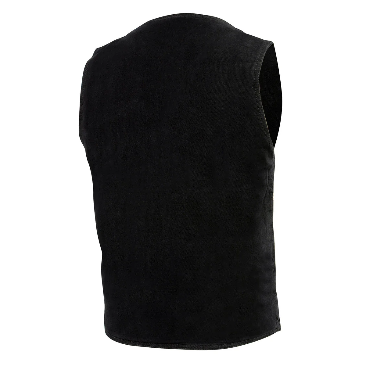 Milwaukee Leather DM1310 Men's Black Classic Denim Western Style Cowboy Biker Vest w/ Snap Button Closure 6 Milwaukee Leather DM1310 Men's Black Classic Denim Western Style Cowboy Biker Vest w/ Snap Button Closure