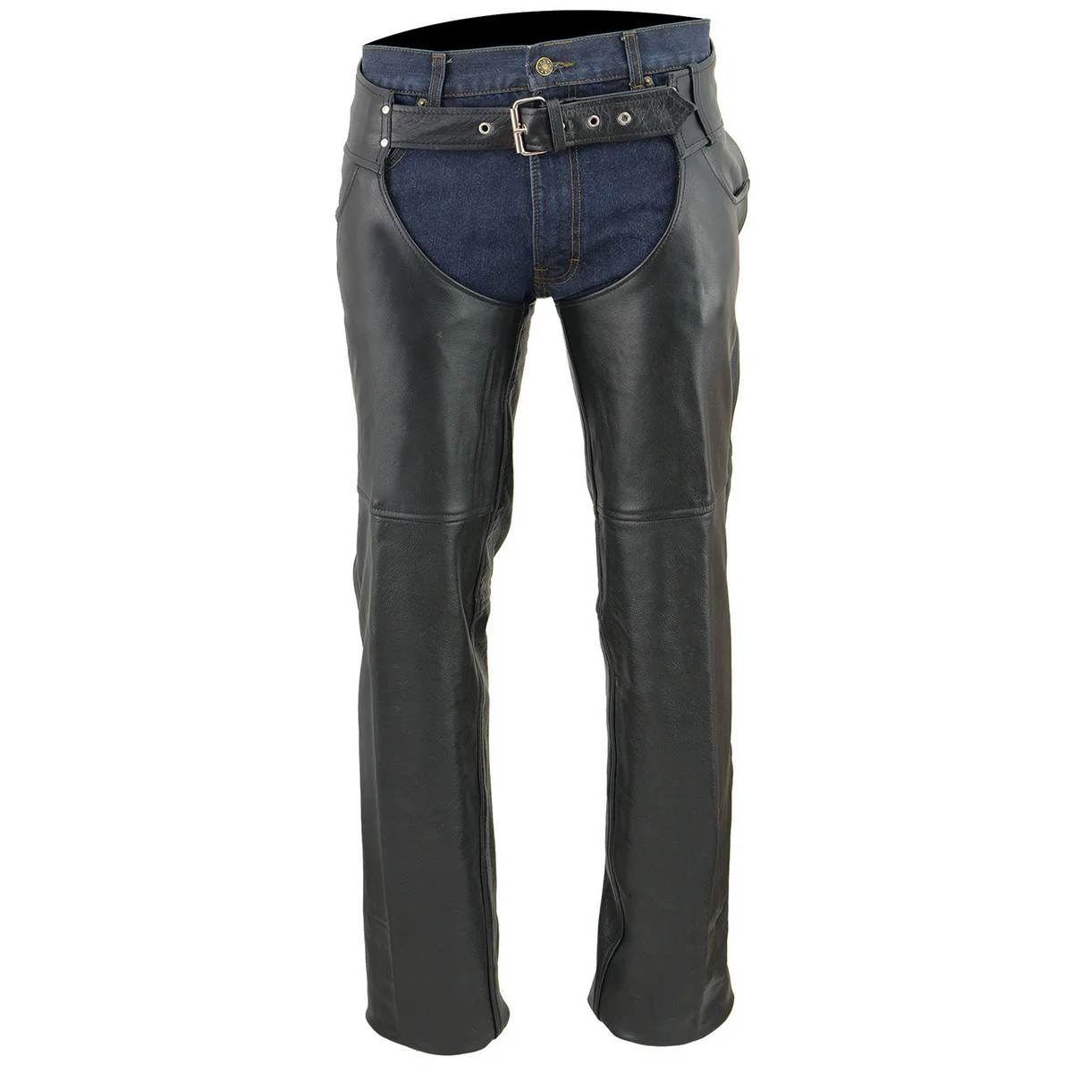 Milwaukee Leather Chaps for Men's Black Premium Leather- Classic Jean Style Pockets Motorcycle Riders Chap- LKM5781 6 Milwaukee Leather Chaps for Men's Black Premium Leather- Classic Jean Style Pockets Motorcycle Riders Chap- LKM5781