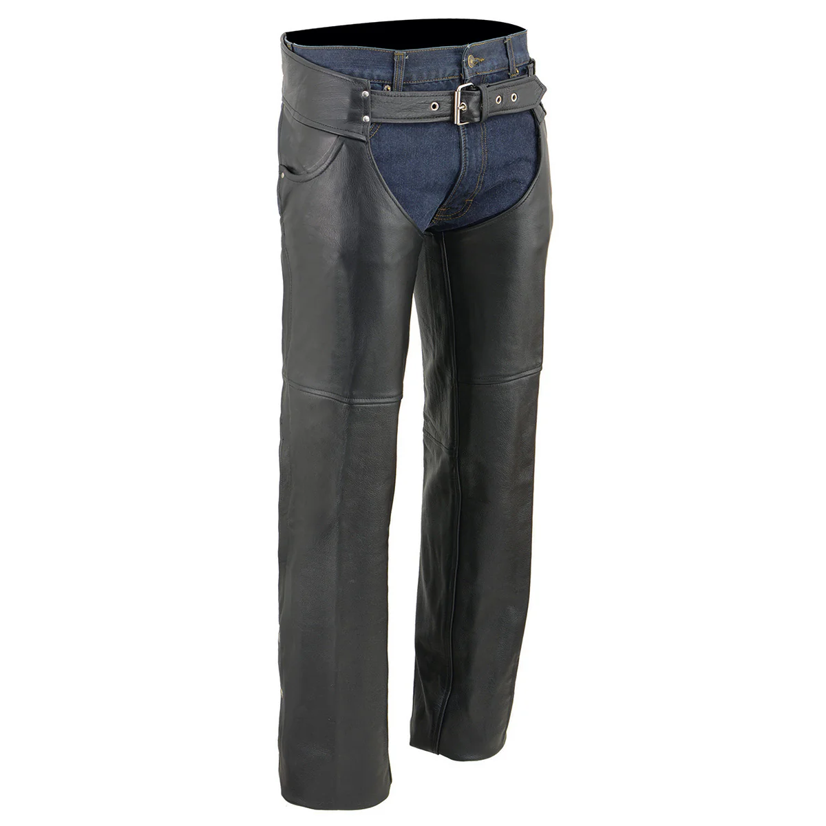 Milwaukee Leather Chaps for Men's Black Premium Leather- Classic Jean Style Pockets Motorcycle Riders Chap- LKM5781 8 Milwaukee Leather Chaps for Men's Black Premium Leather- Classic Jean Style Pockets Motorcycle Riders Chap- LKM5781